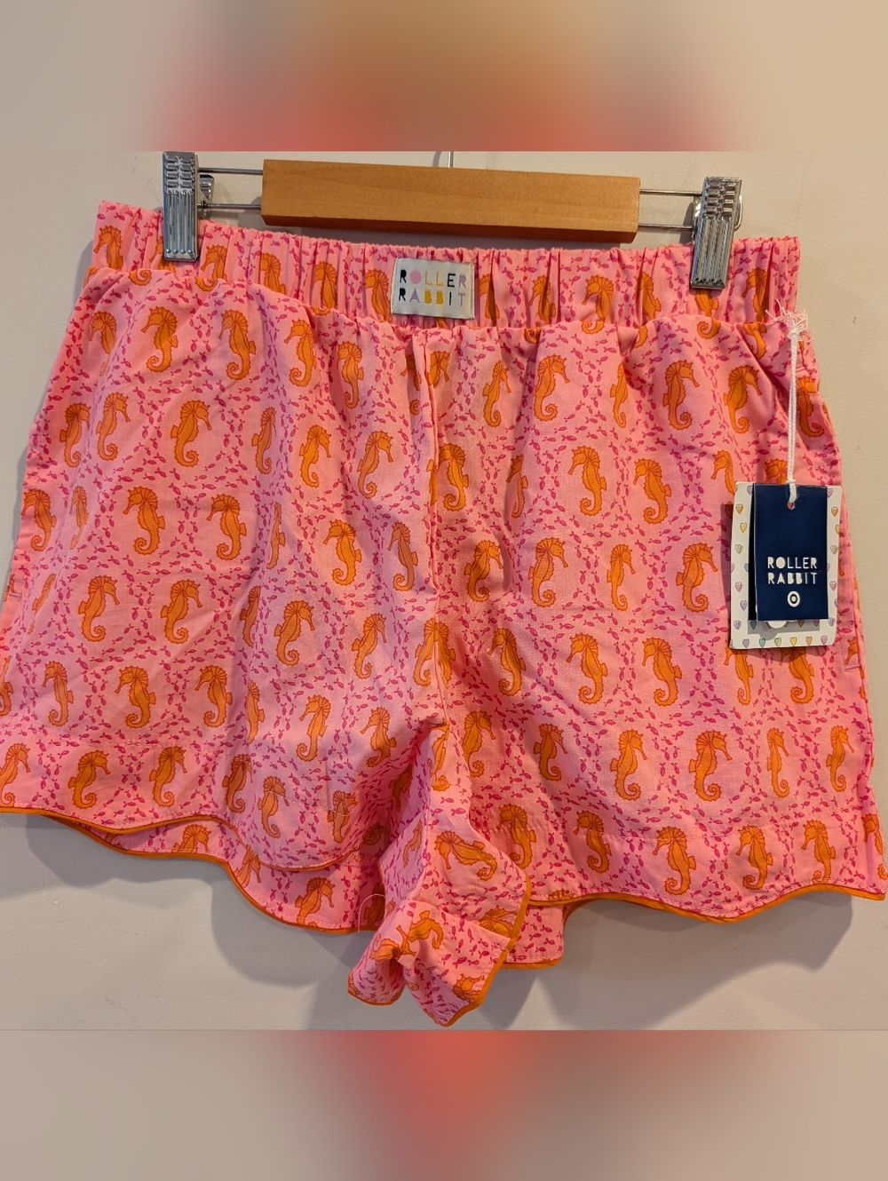 Roller Rabbit Target New Seahorse Pink Orange Pull On Shorts Pockets Spring Fun